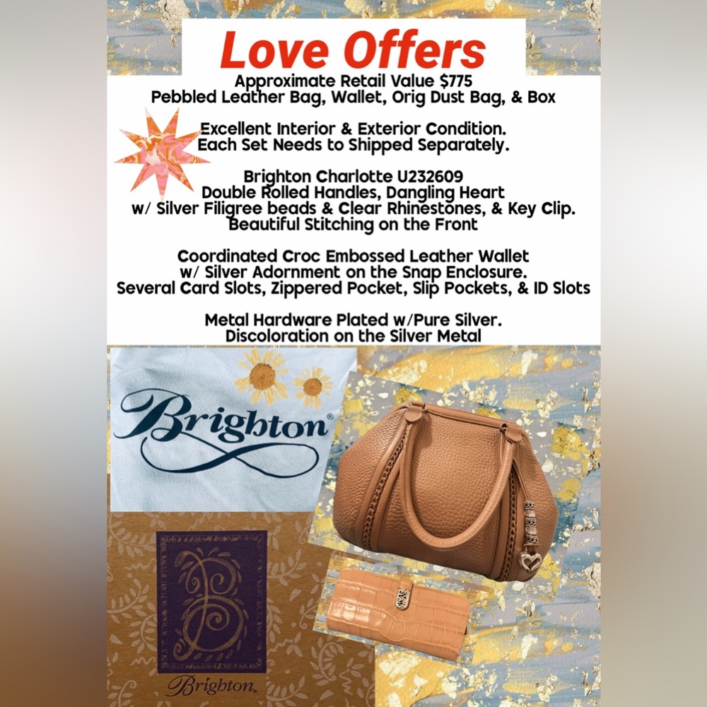 Brighton Leather Bag Wallet Dust Bag & Box Croc Embossed Wallet Excel Int & Ext